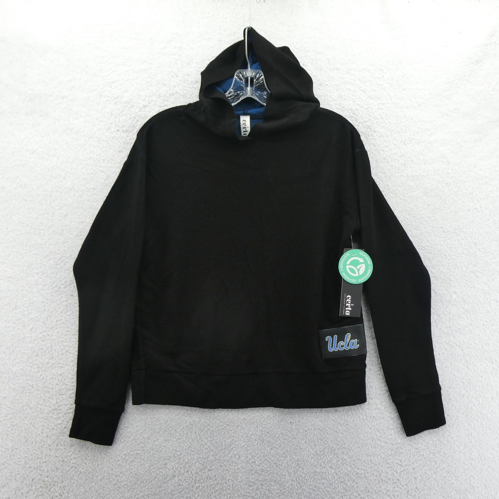 Certo Hoodie Women‎ Medium UCLA Bruins Black Blue Sustainable Knit Sweatshirt
